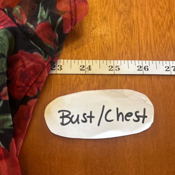 Delia's 2X Roses babydoll top sheer layered flowy Black red Plus size - Picture 4 of 5